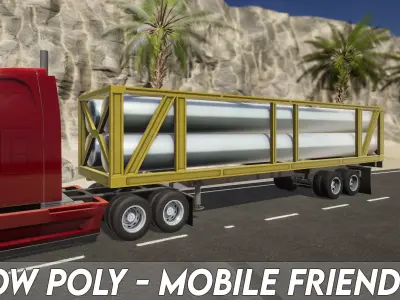 Semi Truck Trailer 02 - Tubes 3D model