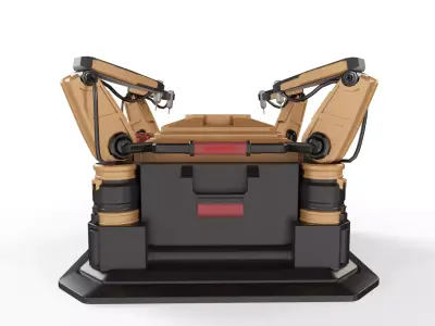 Sci-Fi Drone Launchpad - Deployment Crate Low-poly 3D model