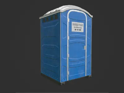 Mobile Toilet Low-poly 3D model