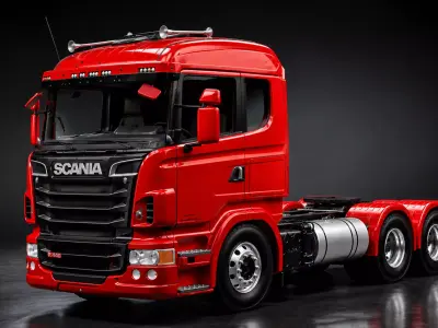 Scania transport truck  with Interior  Realistic Semi Truck 3D model