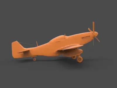 P-51 Mustang 3D print model