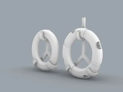 Lifebuoy Set  Low-poly 3D model