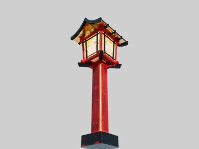 Japan Wooden Lamp 3D model