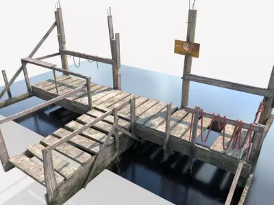 Old Wooden Pier 3D model
