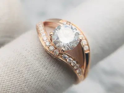 3DM Format Antique wedding ring set for women 3D print model