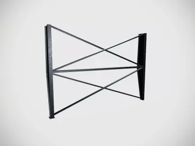 Factory Pillars Frame Low-poly 3D model