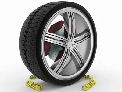 ORTAS CAR WHEEL RIM 119 GAME READY WHEEL RIM TIRE 3D model