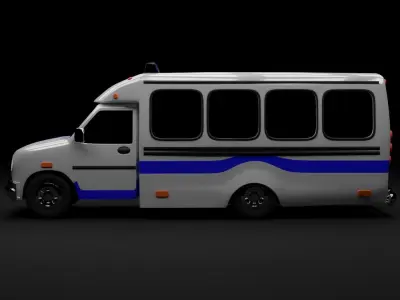ambulance model vehicle Low-poly 3D model