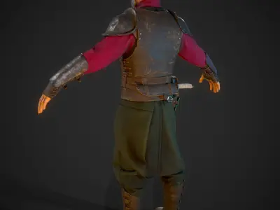 Miedeval Assassin Low-poly 3D model