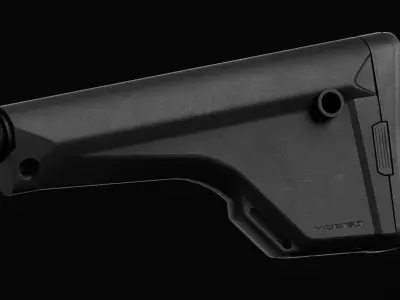 Magpul MOE Rifle Stock Low-poly 3D model