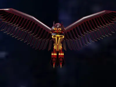robot owl Low-poly 3D model