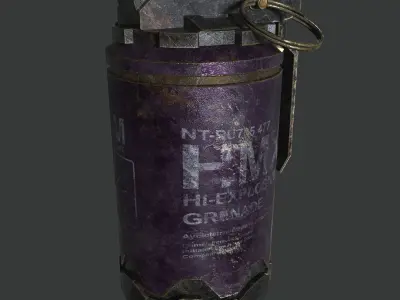 Photorealistic Military Smoke Grenade Low-poly 3D model
