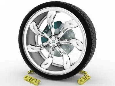 ORTAS CAR WHEEL RIM 94 GAME READY WHEEL RIM TIRE 3D model