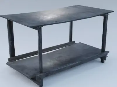 Metal-Welded Simple Workshop Rack Low-poly 3D model