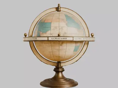 Antique World Globe - 3D Model Low-poly 3D model