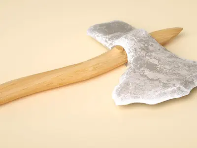 axe stone axe Low-poly 3D model
