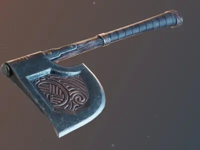 Steel Axe Low-poly 3D model purchase