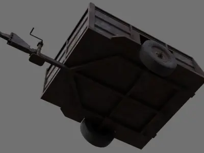 Utility Trailer 1C Low-poly 3D model