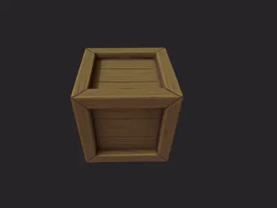 Cartoon Stylized Crate Low-poly 3D model
