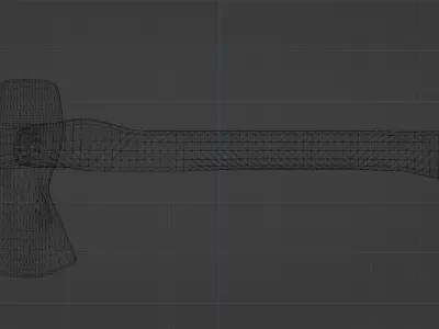 Axe with metal head and wooden handle Free low-poly 3D model