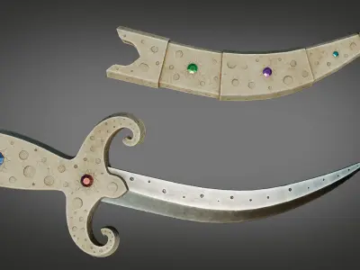 3D Low Poly Realistic Old Dagger with 2 PRO Design Low-poly 3D model