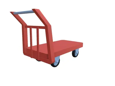 Cartoon Trolley Low-poly 3D model