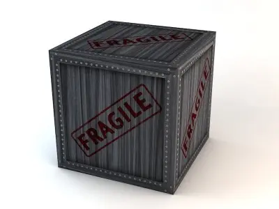 Fragile Wooden Crates Pack Low-poly 3D model