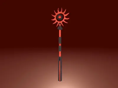 dark sun staff Low-poly 3D model
