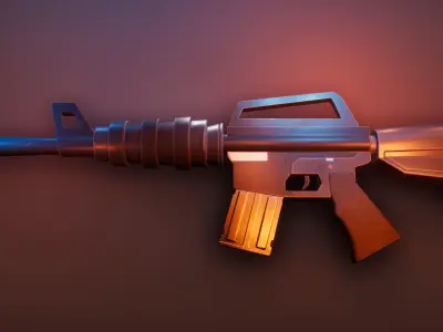 Stylized M4A1 Low-poly 3D model