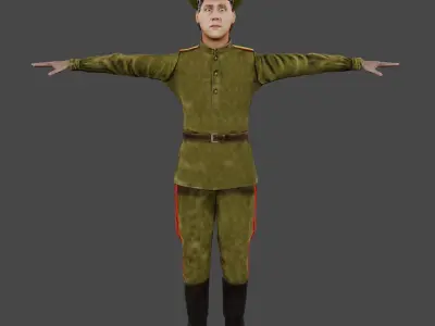 3D Model Sobir Rakhimov Soviet General Low-poly 3D model