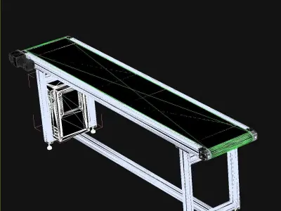 Conveyor belt assembly line 3D model
