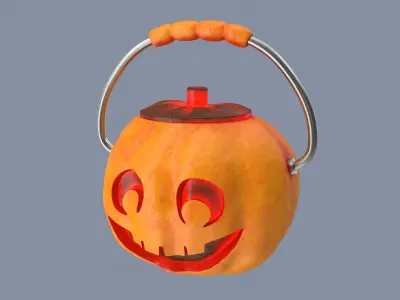 Jack-o-Lantern Laughface Bucket 3D model