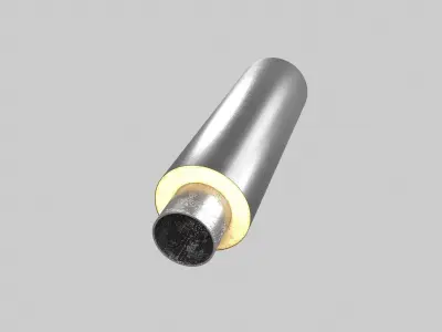 Steel pipes in polyurethane foam insulation PE sheath 3D model