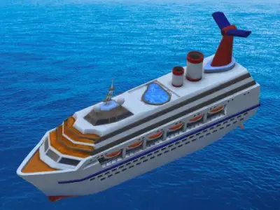 Luxury Cruise Ship 3D Model Fully Textured Low-poly 3D model