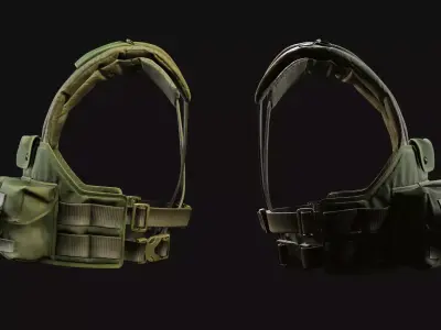 Military Tactical Vest-Game Ready Low-poly 3D model