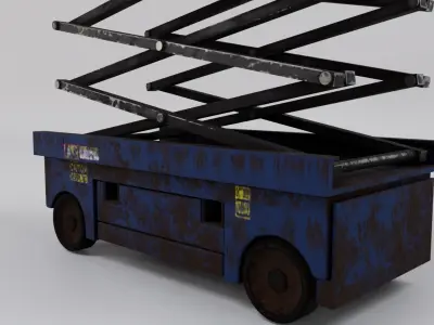 3D Hydraulic Mobile Scissors Lift Model 3D model