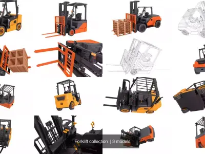 Forklift collection  3D Model Pack