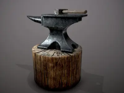 anvil hammer Low-poly 3D model