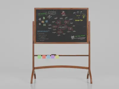 Complete Dual-Sided Chalkboards - Customizable Writing Boards 3D Model Pack
