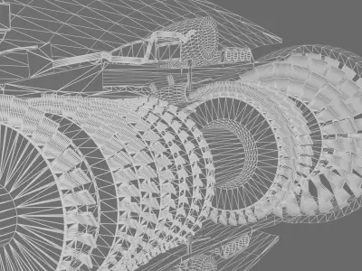 Turbine jet engine 3D model