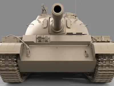 T 72M1 Tank Low-poly 3D model