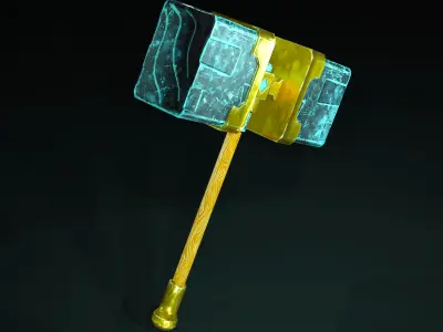 Battle Hammer Low-poly 3D model buy