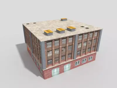 Industrial Building Low-poly 3D model shop