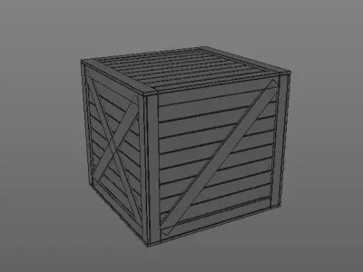  Old Wooden Shipping Transport Box Low-poly 3D model