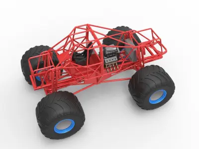 Monster truck base Scale 1 to 25 3D print model