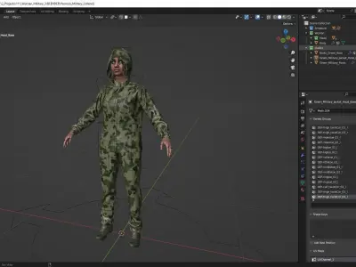 Woman - Military Uniform 3 - Modular - Rigged Low-poly 3D model