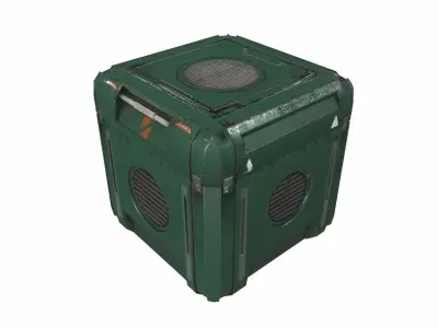 Sci Fi cargo crate 4 PBR Low-poly 3D model