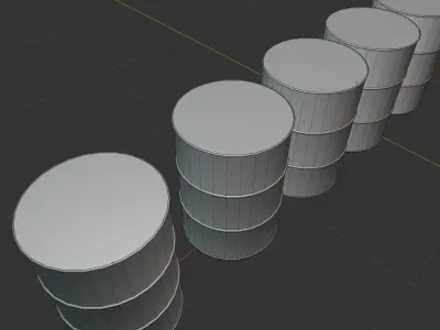 Old rusty barrels  Low-poly 3D model