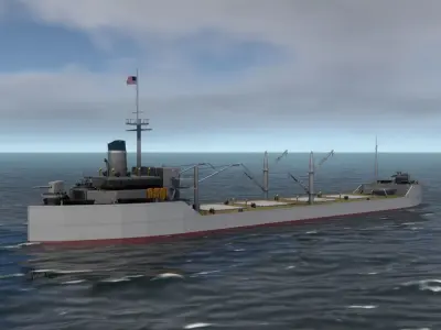 Merchant Ship WW2 3D print model