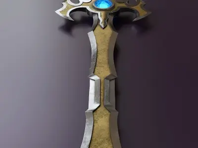 Fantasy style sword 2 Low-poly 3D model
